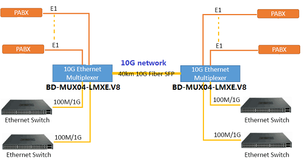 GE,E1,STM-1 over 10G network