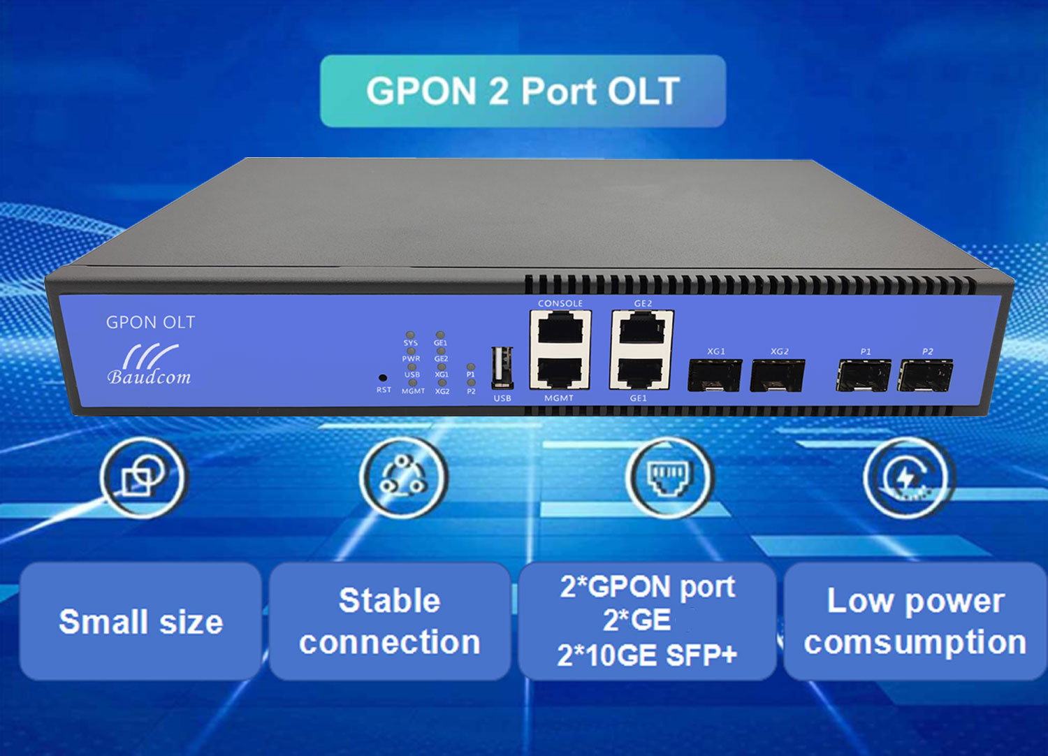 2 port gpon olt 10G uplink