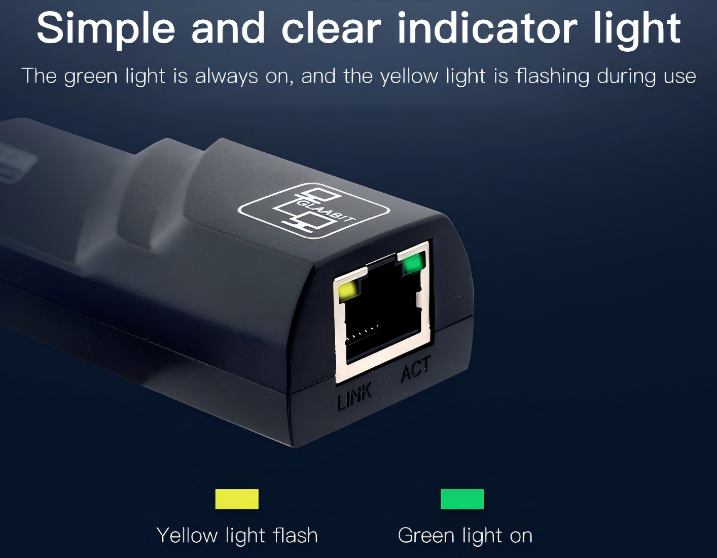 LED indicator of USB to Ethernet Adaptor